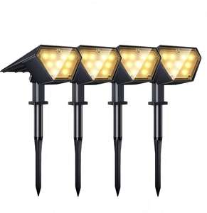 Top vente projecteurs extérieurs solaire paysage pelouse lumière étanche 12LED applique murale réglable pour allée jardin - Product Image 1