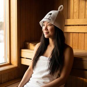 Chapeau <span class=keywords><strong>de</strong></span> sauna en feutre recyclé éco-responsable Ink Line White, vente en gros, logo personnalisé, directement <span class=keywords><strong>de</strong></span> l'usine, bonnet <span class=keywords><strong>de</strong></span> <span class=keywords><strong>bain</strong></span> vapeur et spa - Product Image 6