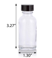 Bouteille ronde en verre Boston transparente H&Z Wholesale de 2 oz / 60 ml (15/30/120/240/480 ml) avec bouchon à vis pour huiles essentielles