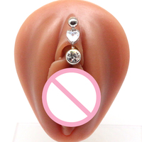 Getta Anneaux de ventre en acier inoxydable chirurgical 316L avec papillon Christina Vertical Hood VCH Genital Piercing pour femmes mariages