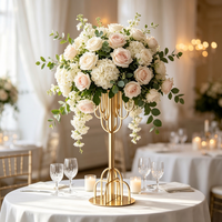 Accessoires de décoration de mariage, décoration de sol pour Noël et mariage, centre de table, support à fleurs haut doré
