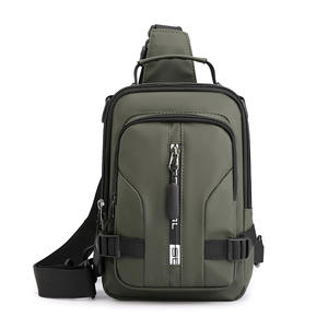 Nuevo bolso de pecho para hombre, bolso cruzado impermeable de nailon para viajes de ocio, bolso de hombro de Color sólido para exteriores, diseño moderno - Product Image 2