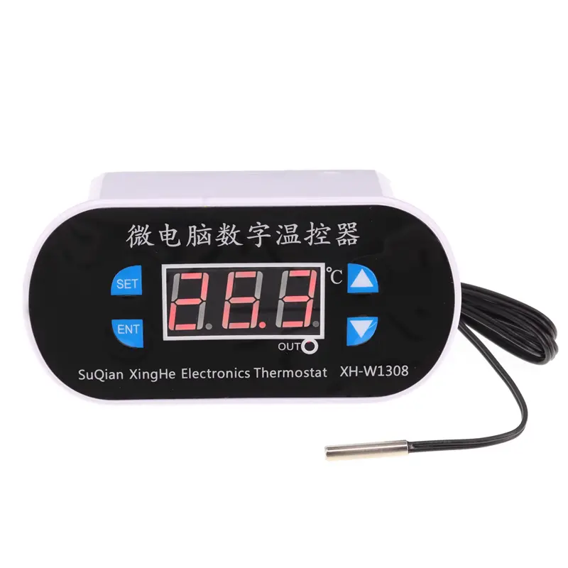 Controlador de Temperatura con Pantalla Digital Ajustable, Controlador de Temperatura con Pantalla LED, Interruptor de Termostato D, W1308, 1 Unidad