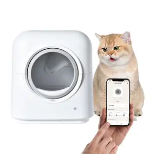 Productos electrónicos OEM para mascotas, registro inteligente de alta capacidad, Control de aplicación de motor de bajo ruido, autolimpieza, caja de arena automática para gatos