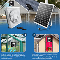 SIWEIJIA FXW-6C 20W Kit de ventilateur d'extraction solaire Ventilateur de ventilation à persienne à haut débit d'air de 6 pouces Vitesse de 1500 tr/min Montage mural à faible bruit