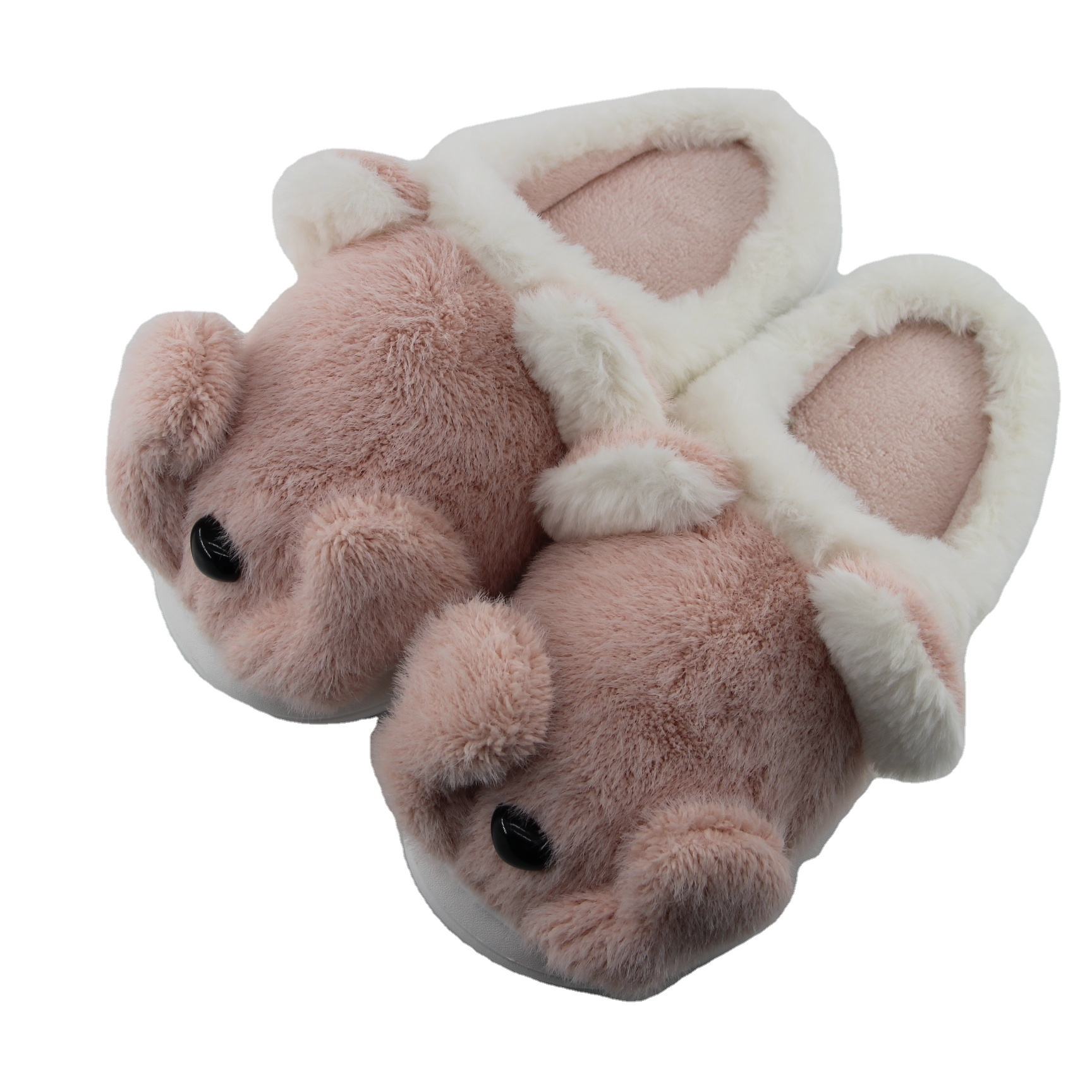 Зимняя домашняя одежда для ног в виде милой собаки, короткие плюшевые хлопковые домашние тапочки для девочек и мальчиков