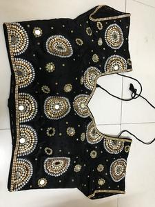 Blouse de soirée traditionnelle ethnique ornée de pierres scintillantes, sari entièrement cousu et rembourré, design à fermeture dorsale facile, multi-tailles - Product Image 2