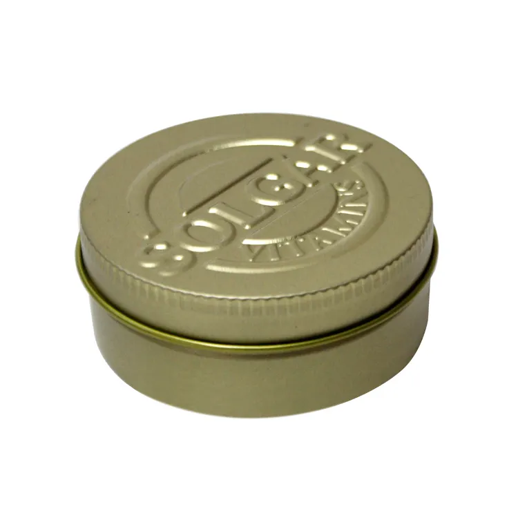Großhandel Custom Round Caviar Blechdose D65 * H25mm Kerze Blechdose Metall Candy Tin Pill Box mit Einsatz für Mint Medizin Verpackung
