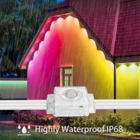 Décorations lumineuses de Noël LED Gouly pour les fêtes, éclairage de piste, pour la maison, sous le bord de la toiture, IP68, extérieur, RGBIC, LED Pixel, lumière permanente