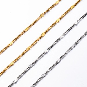 Collier fin en acier inoxydable de 1,3 mm de largeur, chaîne à maillons minuscules embossés, pour femmes et hommes, couleur argent/or, collier créatif, bijoux cadeau - Product Image 1