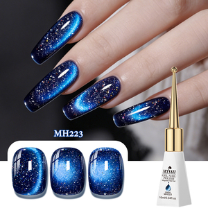 MTSSII 10ml Gel à ongles bleu réfléchissant à base d'eau, sans colle, magnétique, non toxique pour la manucure en salon - Product Image 3