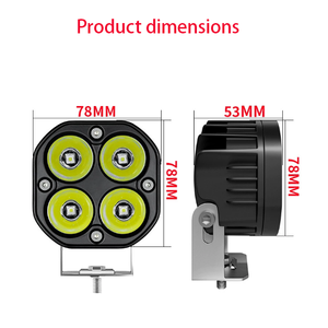 Faro da Lavoro a LED Quadruplo Quadrato da 3 Pollici 40W Giallo/Bianco Super Luminoso 12V per SUV 4x4 Trattore - Nuovo di Fabbrica - Product Image 2