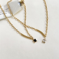 Collier Bowei carré en zircon, élégant, pour femme, collection printemps