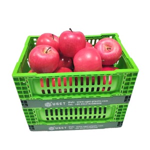 New collapsible plastic storage crate customized, recyclable plastic folding crate