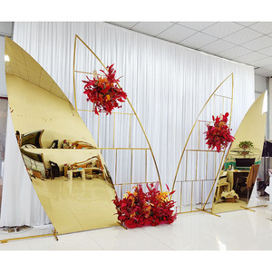 FURUN personalizado oro Metal flor arco boda telón de fondo soporte Decoración - Product Image 5