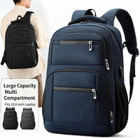 Sac à dos pour ordinateur portable de grande capacité 15,6 pouces pour hommes, bretelles réglables, nylon haute densité, tissu facile d'entretien, sac de voyage d'affaires