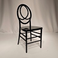 Chaise Phoenix en résine PC noire - Vente en gros pour banquets, mariages, hôtels, restaurants, événements