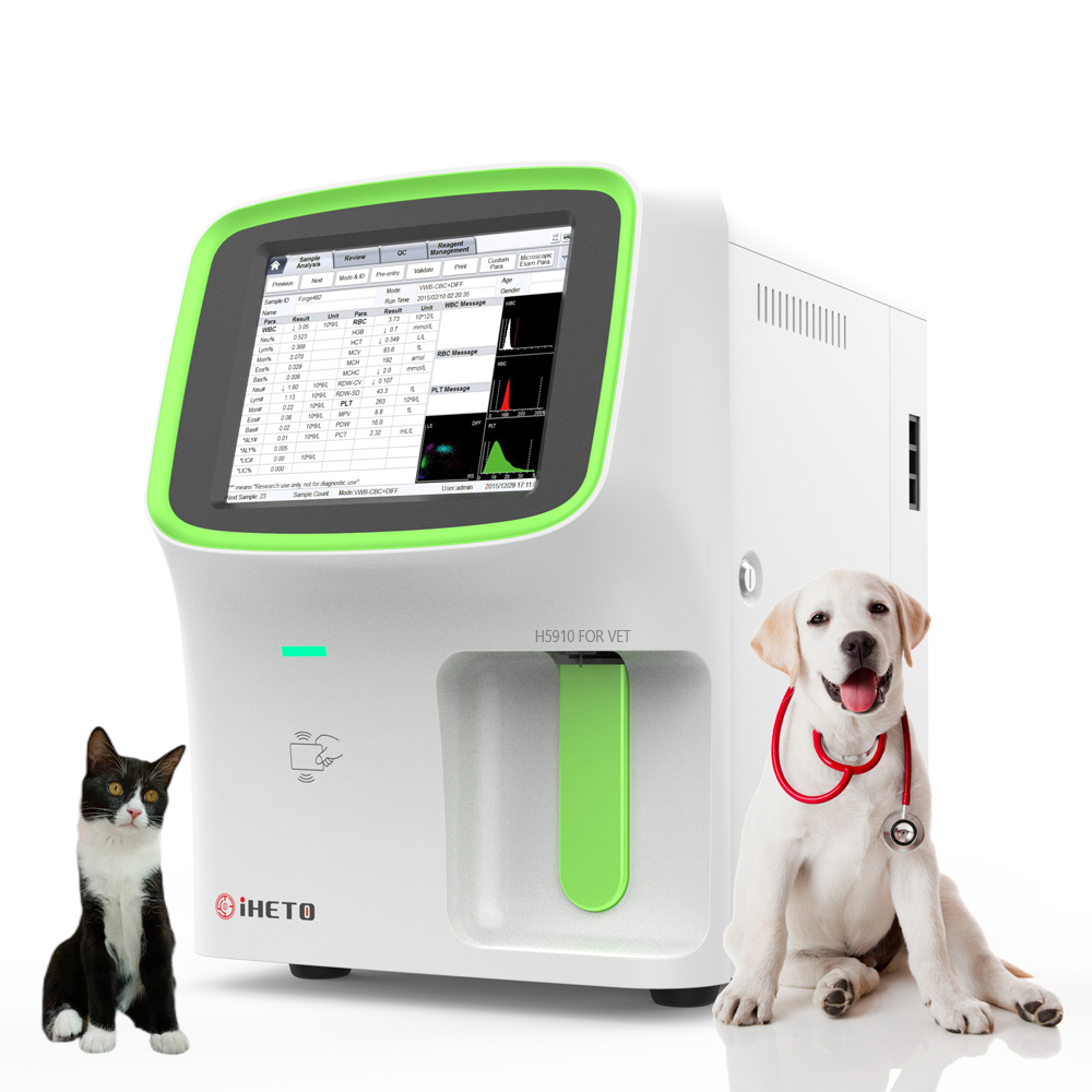 IHeto H5910 клинические аналитические инструменты ветеринарная гематологическая машина полностью автоматический 5-компонентный дифференциальный гематологический анализатор