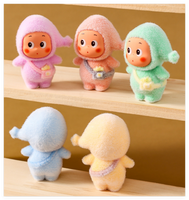 Kawaii 3D Beflockte Cartoon-Figuren Mädchen Jungen Niedliche Menschliche Gesichter Schöne Puppen Kreative Kinder-Geschenke Überraschungs-Blindbag