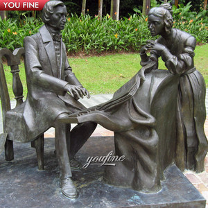 YOUFINE Escultura de <span class=keywords><strong>Beethoven</strong></span> Sentado en Bronce Fundido a Tamaño Real para Salón de Música y Jardín - Product Image 3