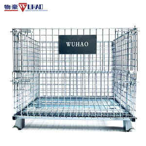 1200x1000x890mm kim loại lưu trữ lồng với 4 bánh xe thép dây lưới container với thầu dầu gấp hàn dây lưới container - Product Image 2