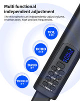 Sistema de Micrófono Inalámbrico Universal Profesional 4 en 1 de 2.4G con Carga, Reverberación, Micrófonos Dinámicos de Doble Bajo para Escenario y Karaoke