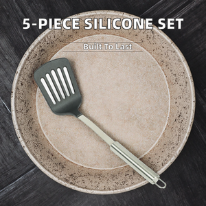Small Premium Silicone Spatula Set 5 Heat Resistant Non-Stick Flexible Utensils Dishwasher Safe Hand Wash Only Kitchen Essential - Product Image 2