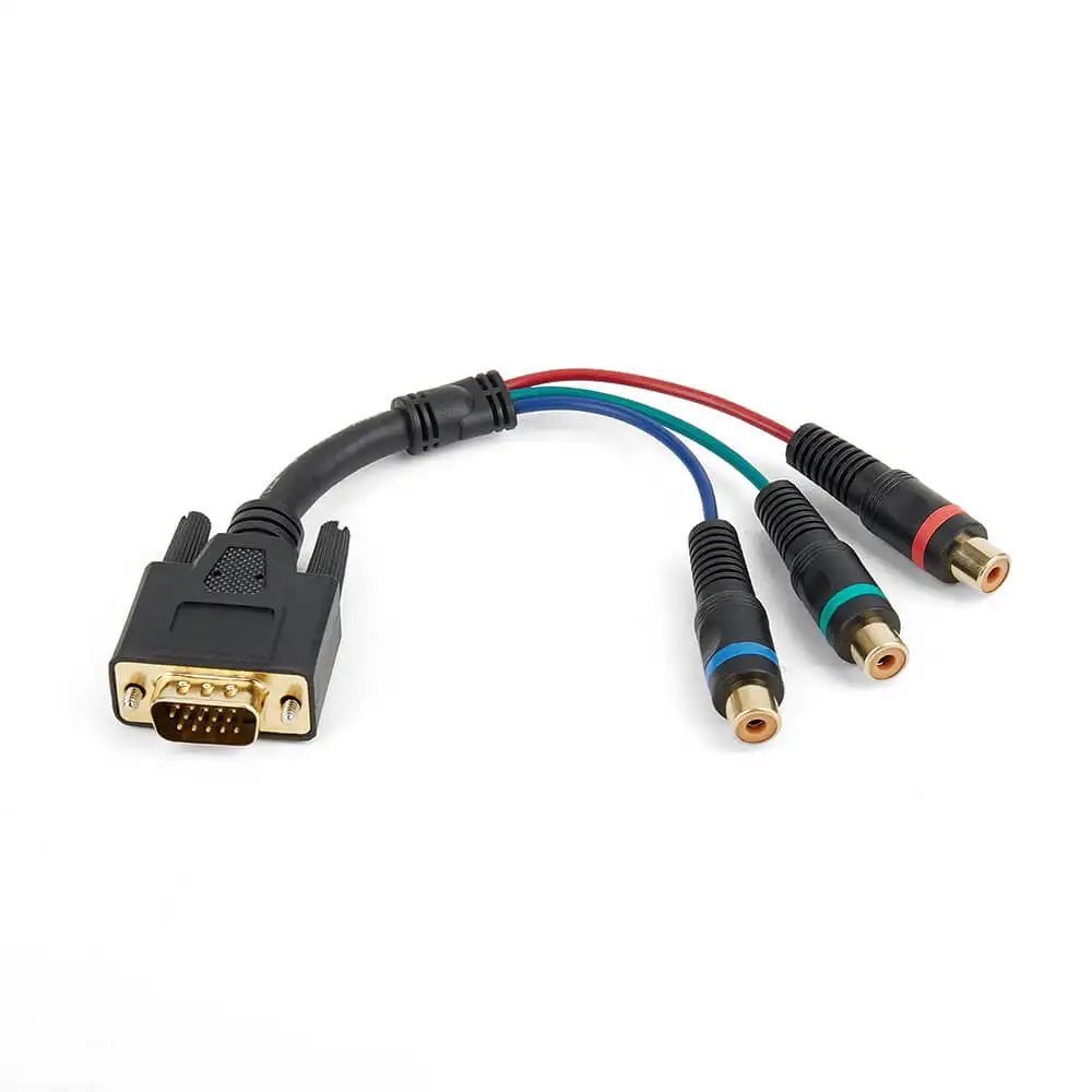 15 Pin High Density D-Sub VGA Cable zu 3 RCA Converter VGA Male zu RCA Female HD15 zu Component RCA Breakout Cable Adapter