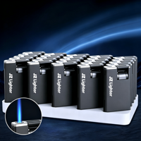 Briquet à gaz butane personnalisé avec logo, en métal, coupe-vent, rechargeable, finition mate givrée, pour cadeau publicitaire, vente en gros d'usine