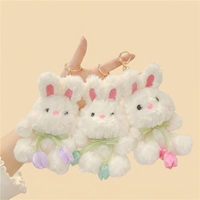 Portachiavi Personalizzato a Forma di Coniglio dalle Orecchie Lunghe con Nastro a Tulipano, Ciondolo Morbido Imbottito a Forma di Coniglio, Giocattolo Animale Carino per Charm da Borsa - Vendita all'Ingrosso