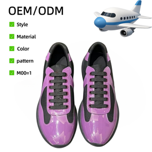 Chaussures plates pour hommes en cuir verni respirant, antidérapantes, à bout rond, style décontracté et sportif, en cuir massif et maille, par des designers. - Product Image 2