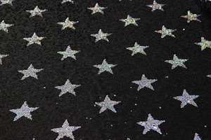 Tela de Lentejuelas Bordadas Clásicas Nanyee de 3MM con Patrón de Estrellas Negras sobre Base de Malla - Product Image 4