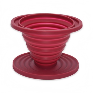 Collapsible Silicone <b>Cup</b> Red Foldable Drinkware for Outdoor Travel <b>Camping</b> - Product Image 1