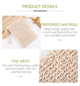 ถุงสบู่ก้อนใยบวบธรรมชาติสำหรับขัดผิวทำจากสบู่ผ้าป่านธรรมชาติ - Product Image 5