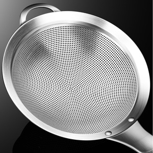 304 Stainless Steel Fine <b>Mesh</b> <b>Strainer</b> Spoon Large Face Juice Soy Milk Thickened Heat Insulating Frying Filter Kitchen Tool - Product Image 3