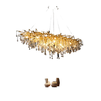 Lustre ovale en cristal, hauteur réglable, moderne, pour îlot de cuisine, table à manger, lampe suspendue dorée