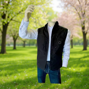 Gilet Reversibile da Uomo Placid, Vestibilità Slim, Antivento, Imbottito in Cotone, in Tela, per la Primavera, Lunghezza Regolare, Chiusura con Cerniera - Product Image 2