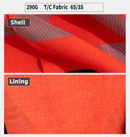 Traje de Trabajo de Alta Visibilidad JIADE Clase 3, Tela TC de 290 g/m², Kit Reflectante Rojo Fluorescente para Hombre con Puños Ajustables, para Mantenimiento