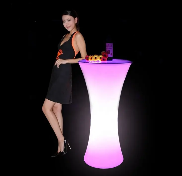 중국 충전식 다채로운 led 가구 LED 조명 바 칵테일 높은 테이블 파티