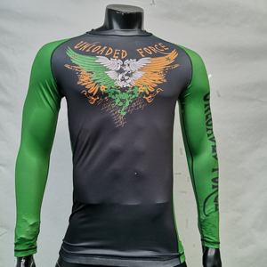 卸売 カスタムデザイン メンズ 長袖 ポリエステル スパンデックス タイトフィット Tシャツ & <span class=keywords><strong>MMA</strong></span> ショーツ セット BJJ ラッシュガード - Product Image 4