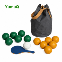 Ensemble de boules de pétanque personnalisées YumuQ avec logo, jeu de bocce d'extérieur, boules de boccia en polyuréthane avec corde de mesure