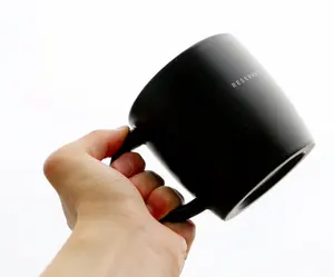 礼品定制广告日本款式黑白哑光陶瓷果汁水咖啡杯茶奶杯和马克杯
