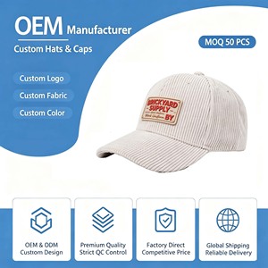 Casquette de baseball unisexe 5 panneaux personnalisée en usine, logo brodé de haute qualité, 100 % coton toile/corduroy, polyvalente, quatre modèles - Product Image 1