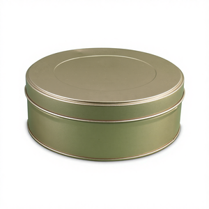 Gold <strong>Round</strong> <strong>Cake</strong> <strong>Tins</strong> 5inches Food Grade Tinplate Box for Cookies Candy Chocolate Bread Sugar Gift Packaging 135*50mm Empty Box - Product Image 1