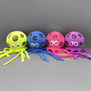 Juguete Antiestrés y Ventilador para Niños: Bola de Burbujas de Gelatina con Cuentas Grandes de Acuarela, Diseño de Medusa y Pulpo - Product Image 3