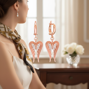 Pendientes colgantes de Plata de Ley 925 hechos a mano para mujer, diseño de alas de Ángel turco, venta al por mayor - Product Image 3