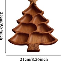 Nieuwe aanwinst: houten dienblad voor kerstboom, voor snacks, snoep, fruit, koekjes, houten bord voor kerstfeest, huisdecoratie