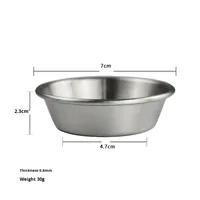 Yolecen en stock petit plat de cornichon en acier inoxydable 304 bol/tasse de Sauce à tremper en métal doré pour plat d'assaisonnement
