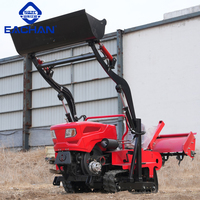 EACHAN Motoculteur rotatif petit motoculteur en caoutchouc sur chenilles Travail du sol Désherbeur agricole Cultivateurs Motoculteur Machines rotatives