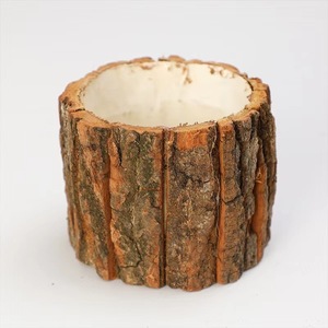 <span class=keywords><strong>Maceta</strong></span> Impermeable de Diseño Personalizado con Aspecto de Corteza de Árbol para Plantas Verdes y Flores Navideñas - Product Image 5